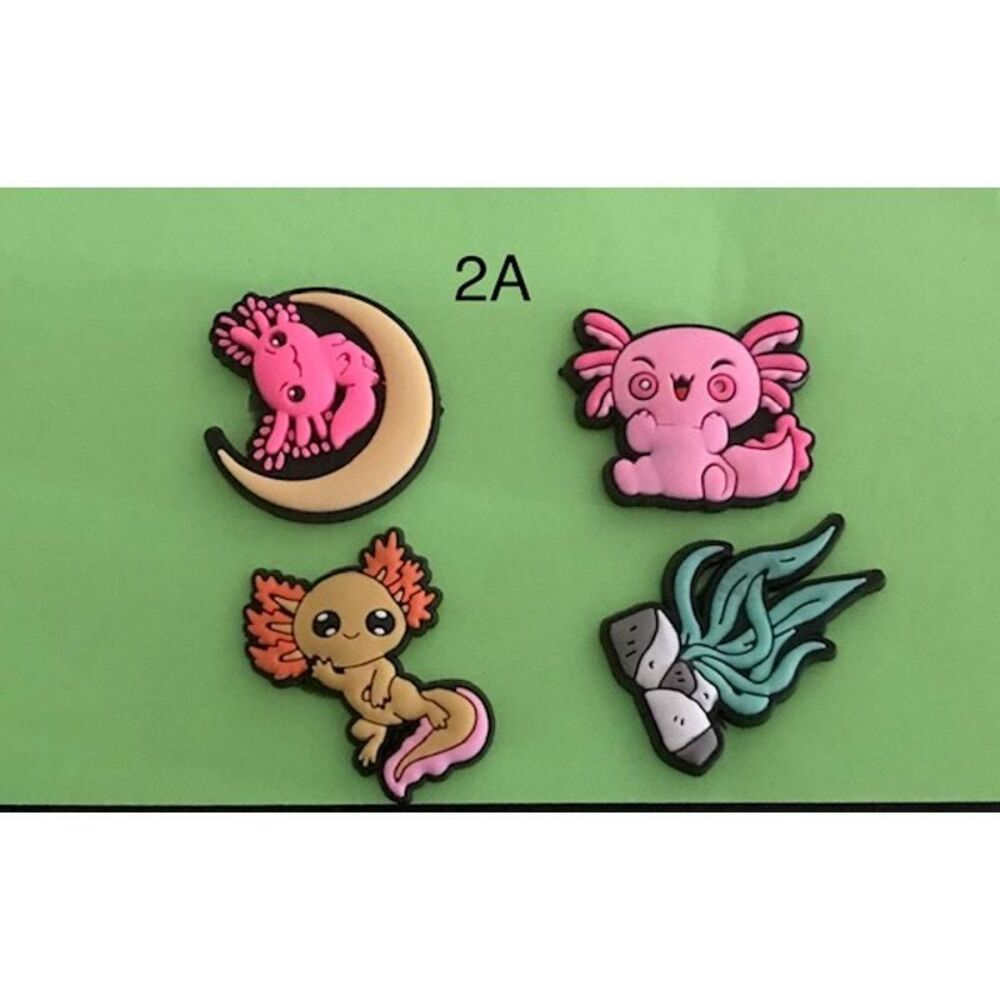 Charms/Shoe Charms, Backpack, Bag, Purse Cute Axolotl 4 Pcs/2A